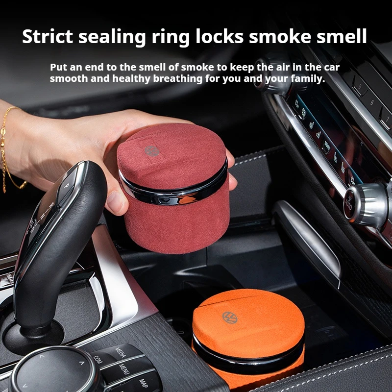 

The multi-functional suede car ashtray with a press opening cover is suitable For VW Volkswagen Golf 7 Octavia Kodiaq Tiguan