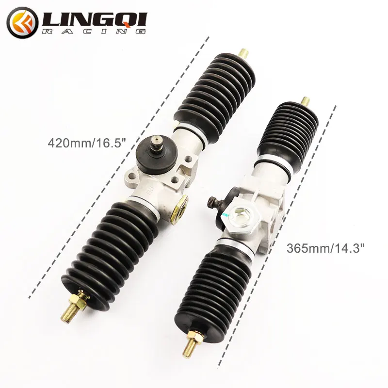 LINGQI RACING Go Kart Cart Steering Gear Rack Assembly Tie Rod Shaft Kit For ATV Buggy Quad Bike Off Road 365mm 420mm Length