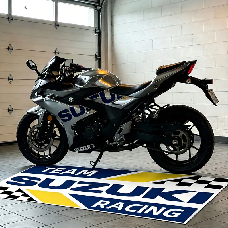 

Suzuki Motorcycle Display Carpet Parking Mat Anti Slip Garage Rug for Sports Racing Moto Electric Bike Entrance Home Decoration