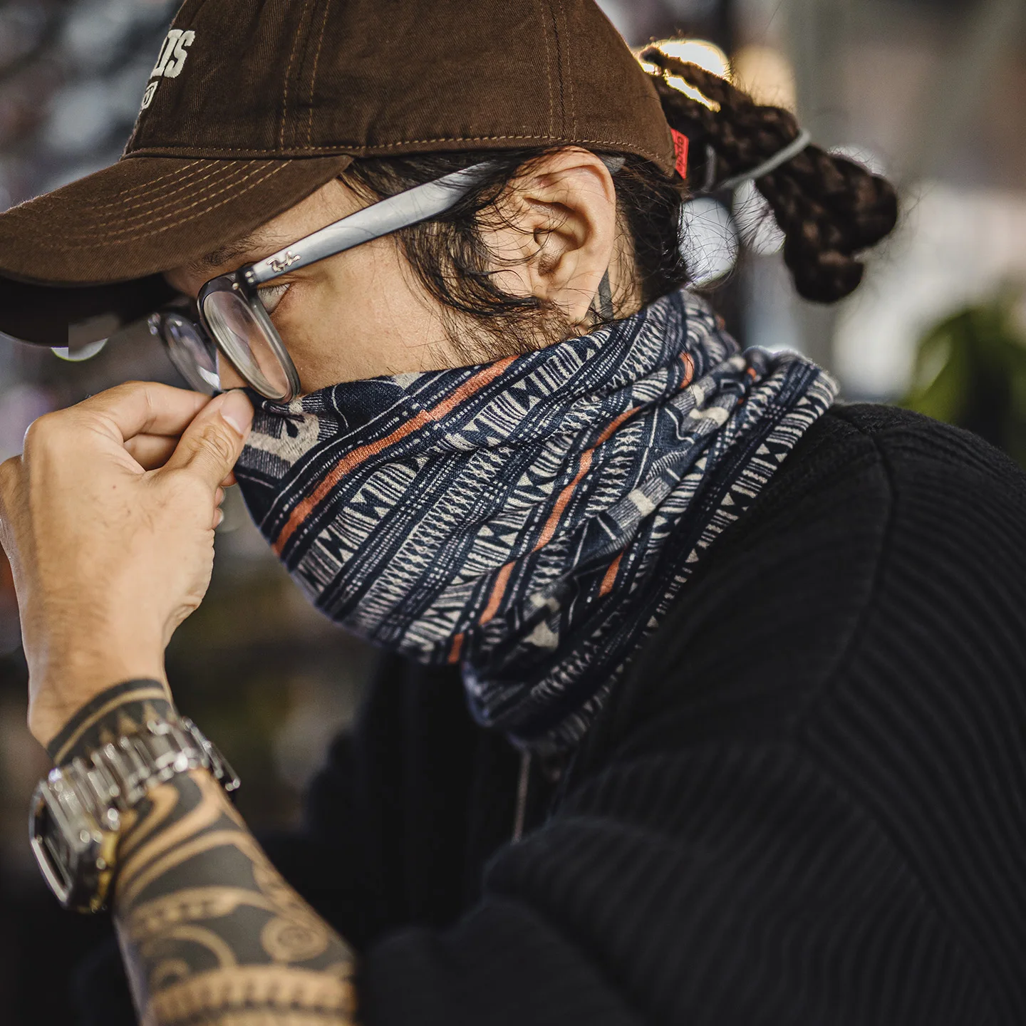 

Винтажная многофункциональная шапка и платок Maden с принтом Navajo, универсальная повседневная мужская шапка-бини на осень и зиму, теплая пуловерная шапка