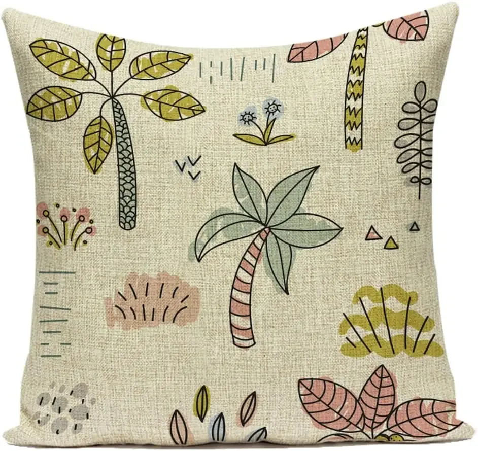 Funny botanical garden decoration cushion cover square pillow cover sofa home decoration 45 x45 cm pillow cover