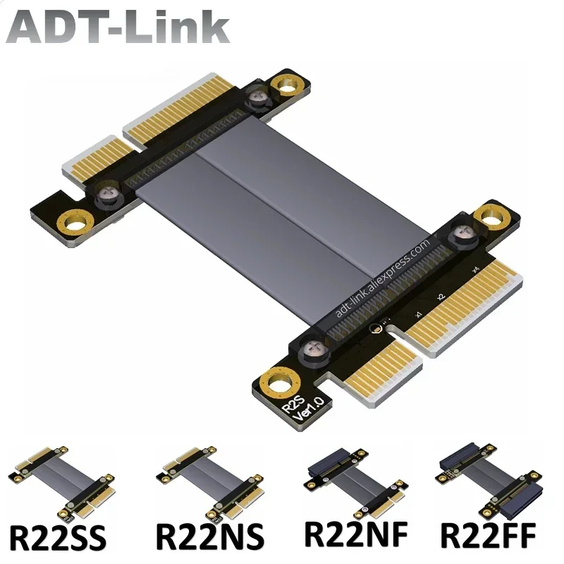 

Кабель-удлинитель ADT-Link R22 PCI-E 3,0, штекер-штекер x4 на гнездо x4, PCIe 4X, сигнал Gen3, полная скорость, плоский переходник