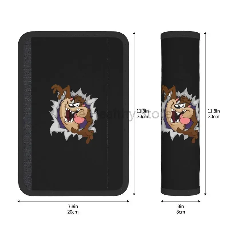 Custom Tasmanian Devil Car Seat Belt Covers Safety Comfortable Seat Straps Shoulder Pads Pack of 2 Universal Car Accessories