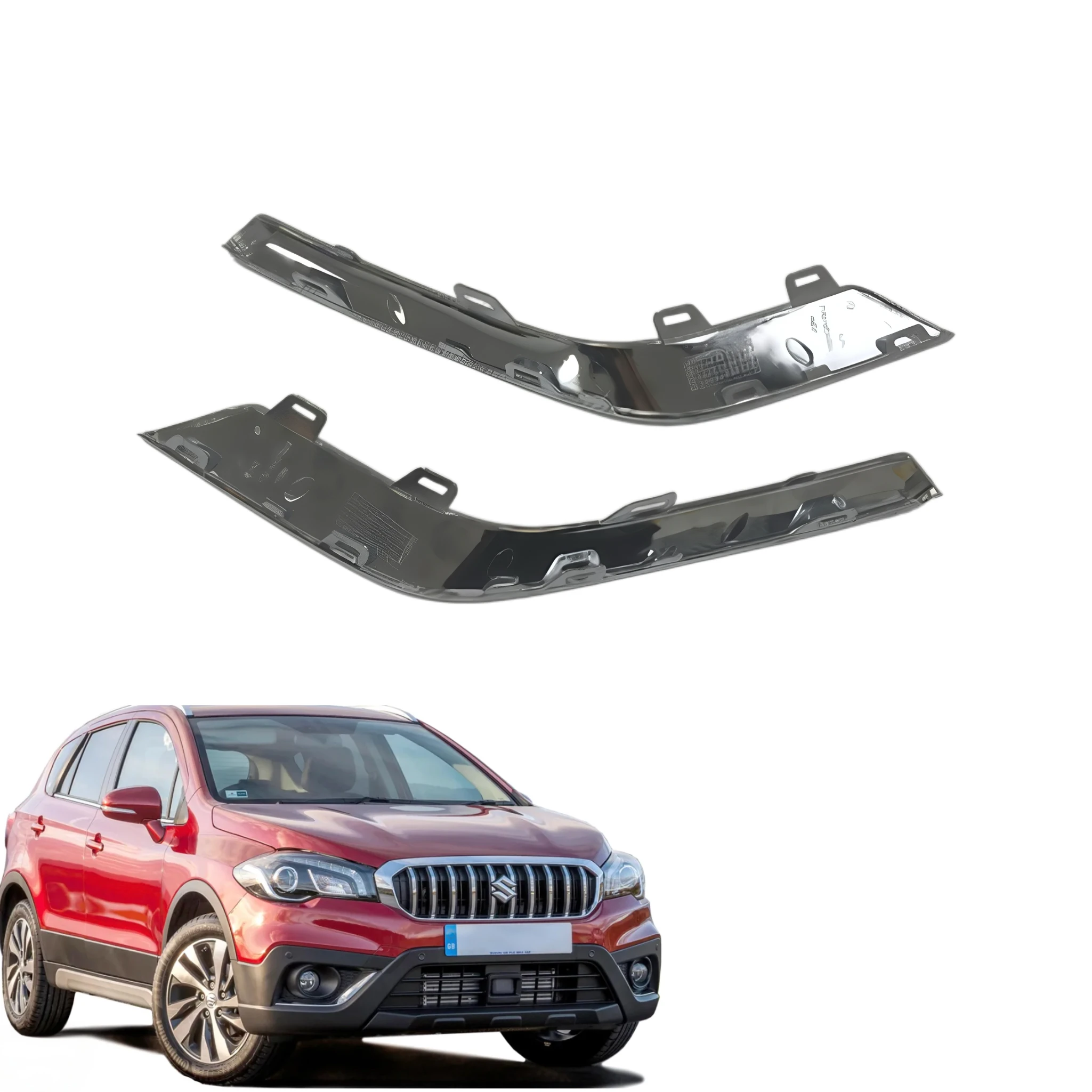 Nebelscheinwerfer-Gitterverkleidung, Frontlampenabdeckung, Stoßstangenleiste für Suzuki SX4 S-Cross Crossover 2016 2017-2021, Außenteile in Chrom.