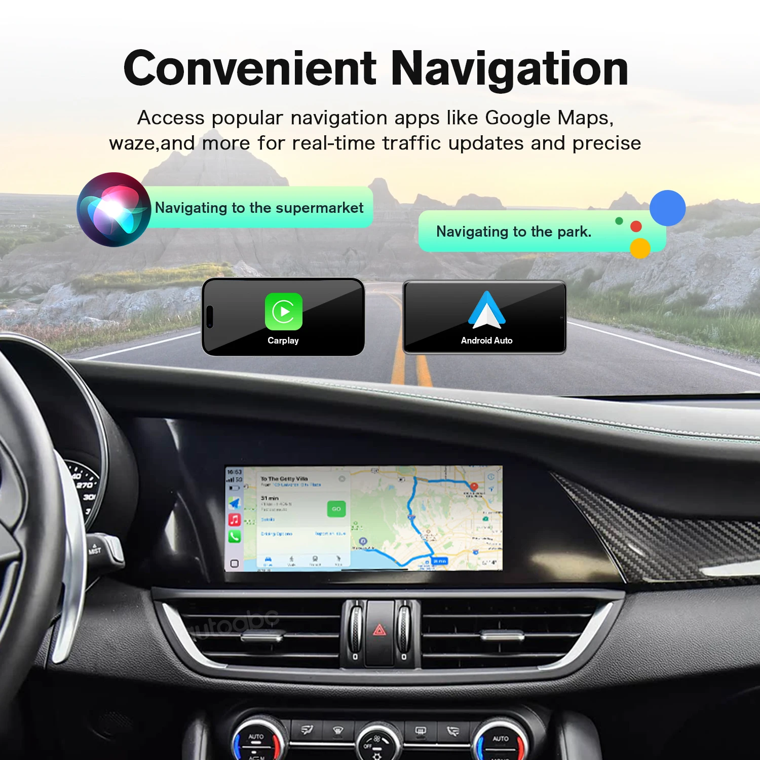 Wireless Carplay Android Auto Multimedia Box Video Interface For Alfa Romeo Giulia Stelvio Screen Mirroring Airplay Voice