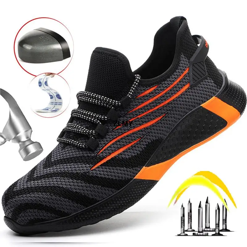 Steel Toe Shoes for Men Women Work Safety Boots Anti-stab Anti-smash Work Sneak…