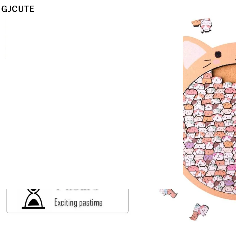 Cartoon Cat Shaped Wooden Puzzle Toy Cute Fun Cat Pieces Puzzle Kid Adult Educational Toys Christmas Gifts