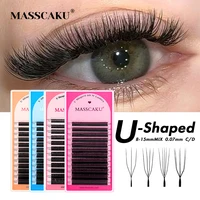 Nueva tendencia en forma de U 3D 4D 5D 6D extensión de pestañas 0,07mm de espesor Denser Cilios delgados estilo U volumen pestañas postizas de MASSCAKU