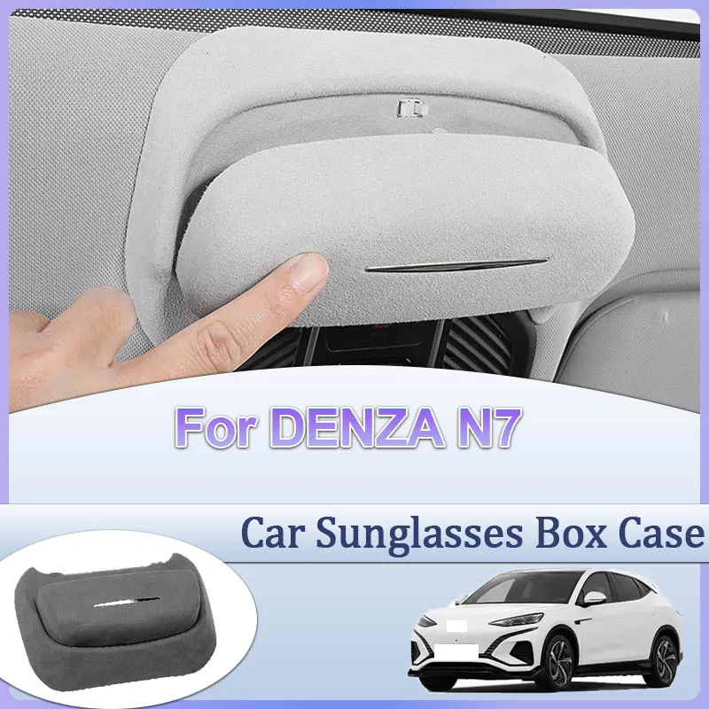 

Для DENZA N7 автомобильный чехол для очков, Стайлинг, коробка для хранения, защита солнцезащитных очков, модифицированный держатель, зажим для крыши, аксессуары для интерьера автозапчастей