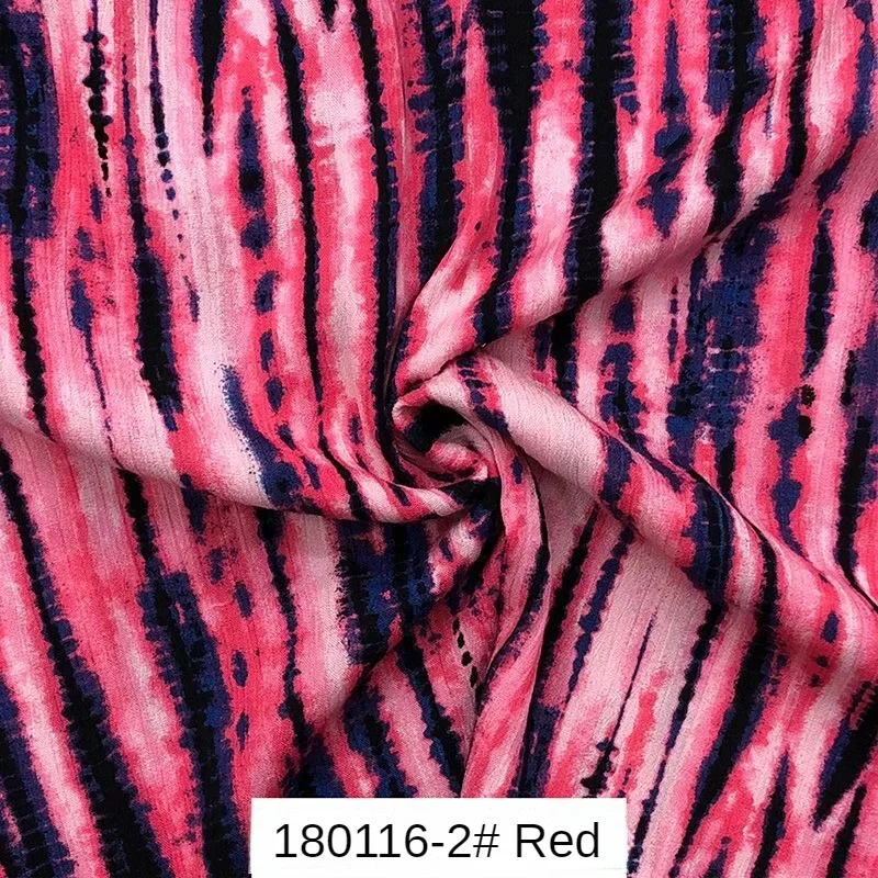 Micro Elastic Printed Rayon Fabric By The Meter for Dresses Pajamas Shirt Skirt Bedding Diy Sewing Cloth Soft Tie-dye Breathable