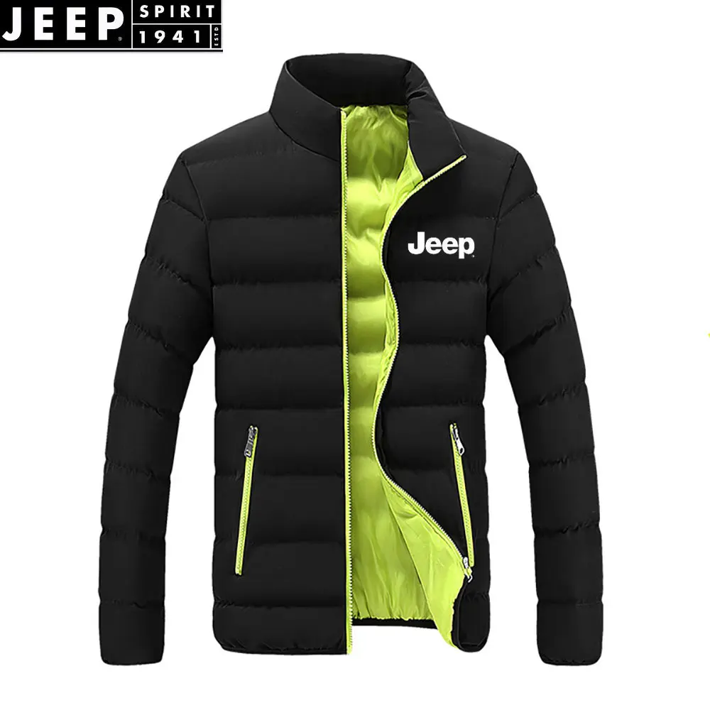

JEEP brand men's lightweight and warm cotton-padded jacket, short stand-up collar casual ultra-lightweight cotton-padded jacket,