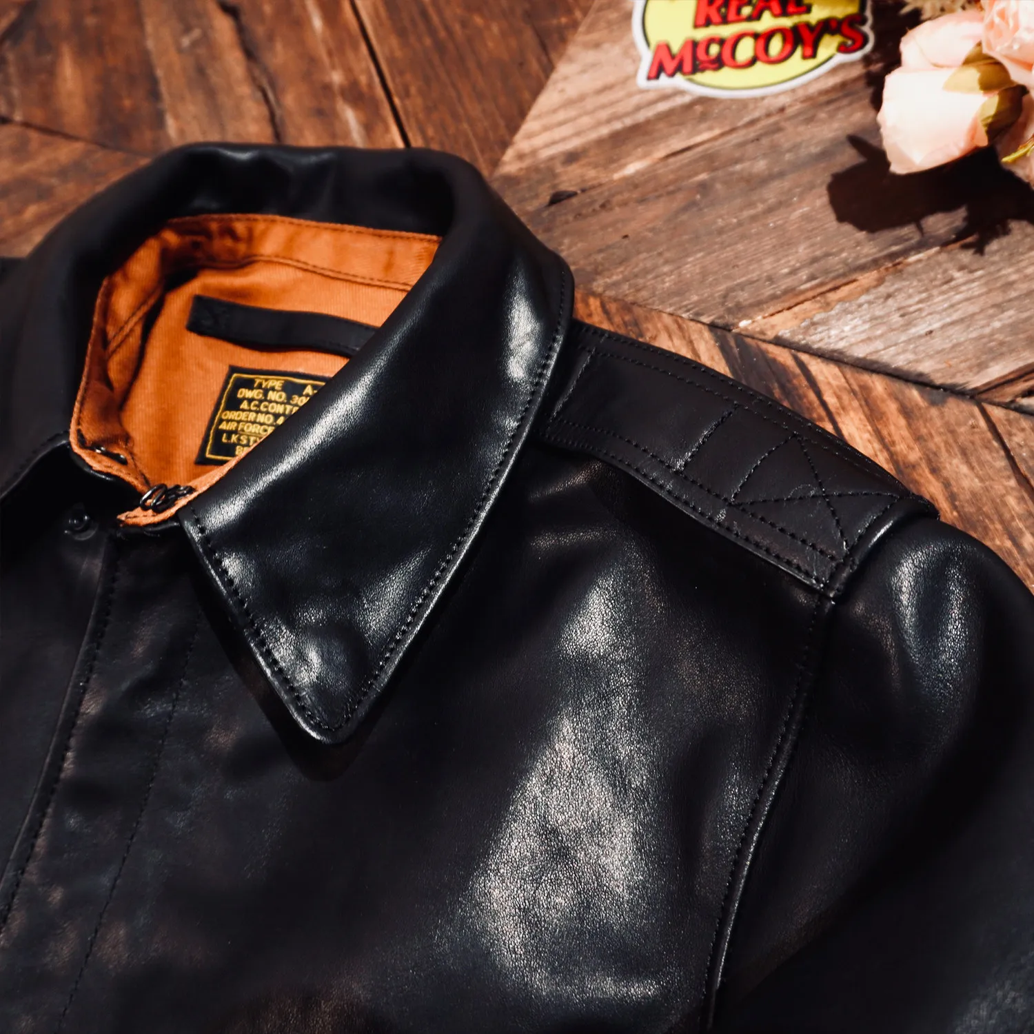 Tailor Brando Classic A2 Men's Vegetable Tanned Baitk Horsehide Genuine Leather Aviator Jacket