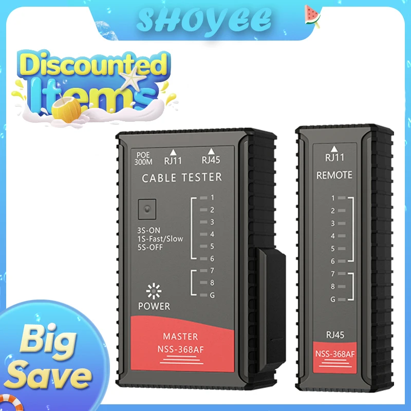 LAN Cable Tester, POE Burn-Proof Network Cable Tester, RJ45 RJ11 CAT5 UTP LAN Cable Tester, Network Tool, Network Repair