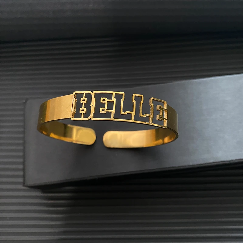 

Пользовательские полые имена пары персонализированный браслет-манжета браслет из нержавеющей стали индивидуальные браслеты Femme ювелирные изделия подарок женщина