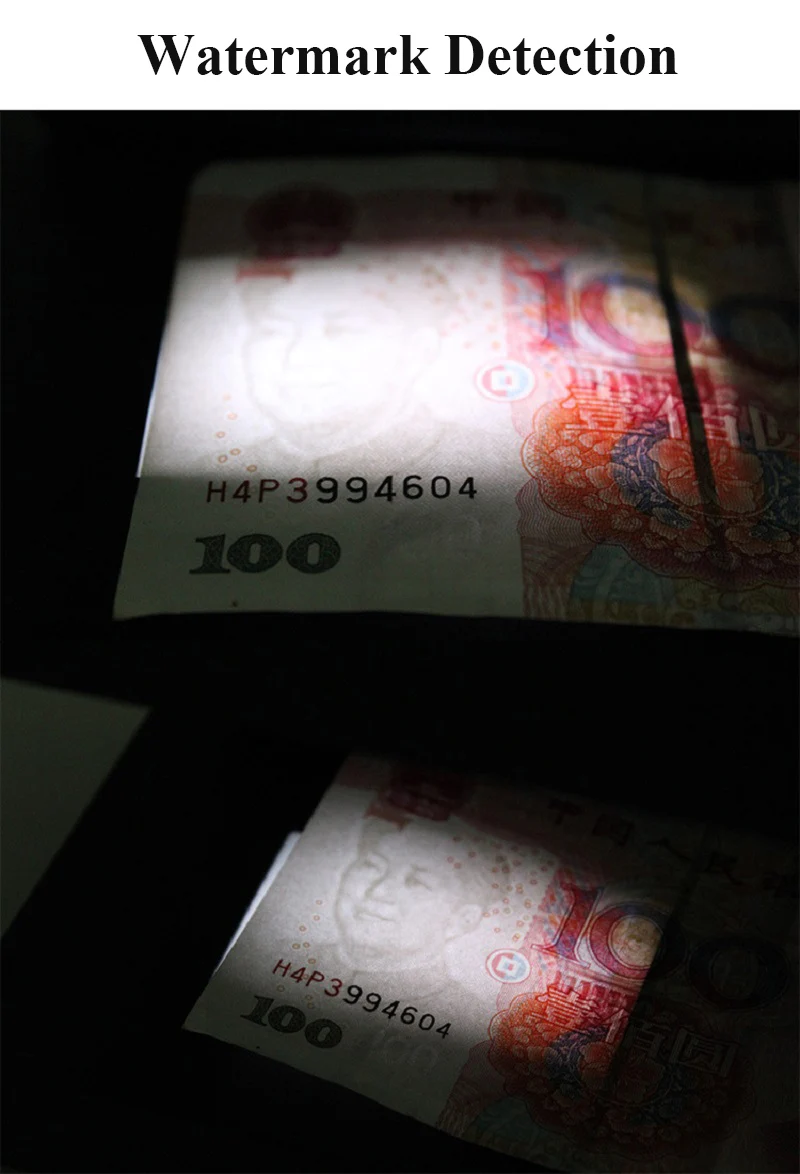 Portable Ultraviolet Purple Counterfeit Money Bill Detector Banknotes Cash Currency Desktop UV Light Magnifier Checker