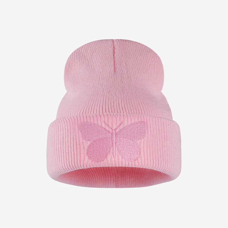 Cute Butterfly Embroidered Knit Hat for Girls Ages 1–3—Soft and Warm Children’s Hat,Perfect for Park Outings  as a Birthday Gift - view 3
