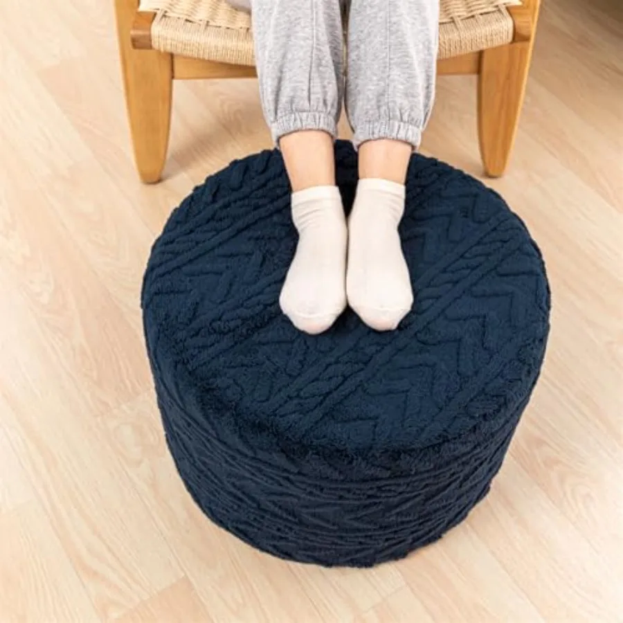 

Boucle Pouf Ottoman and Feet Rest 20 x 20 x 14 Inch Floor Pouf Boho Feet Stool Home Decor for Couch Sofa Bean Bag Chairs