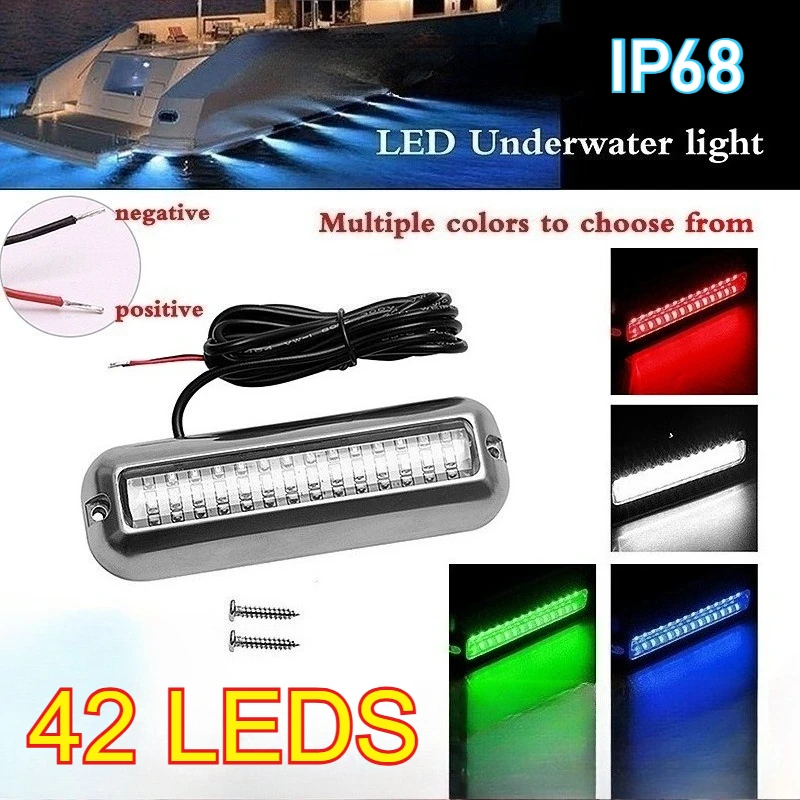 

Marine 42LED Yacht Lights, 10-30VDC, Waterproof Stainless Steel + PC Material for Underwater Lighting