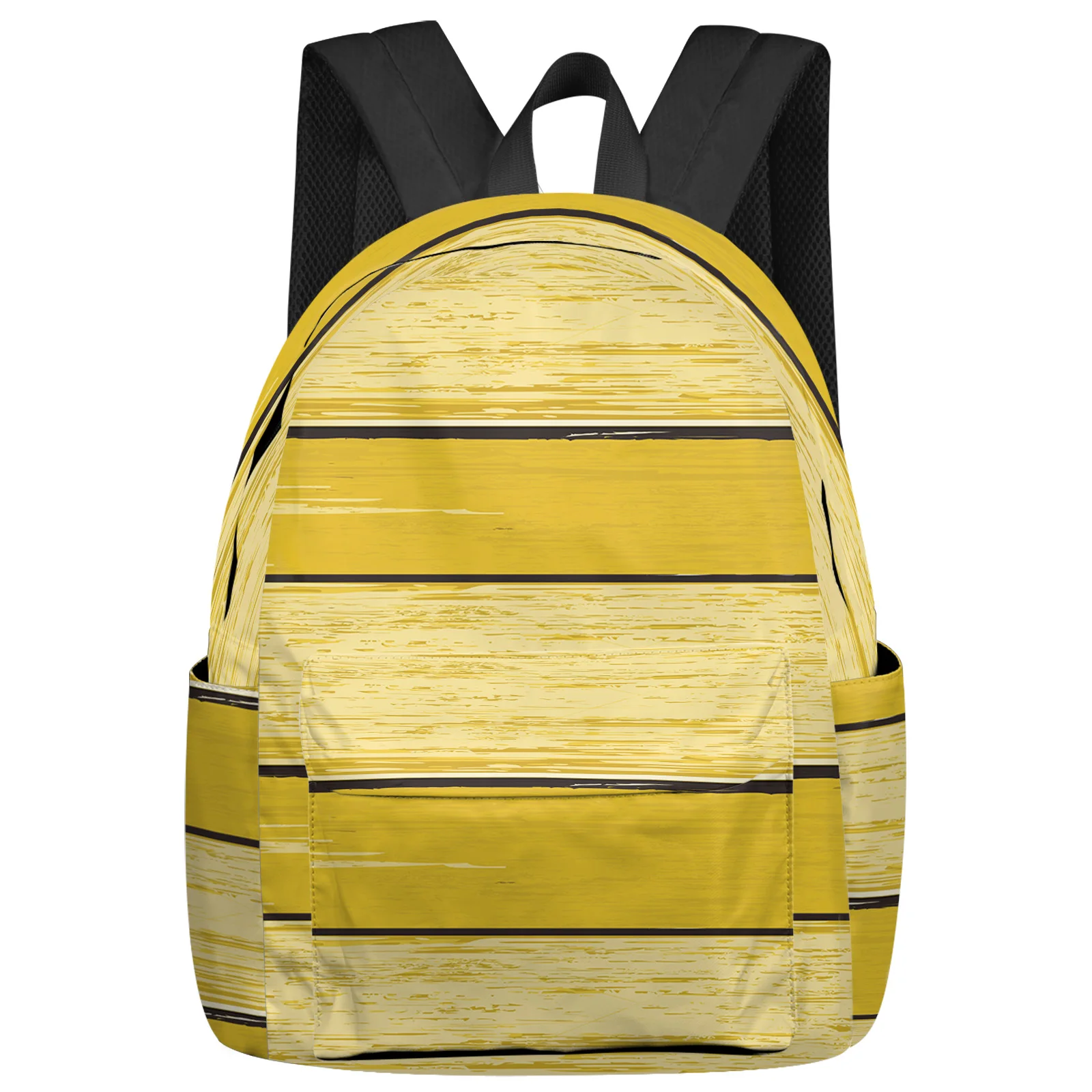 

Yellow Retro Wood Grain Rustic Feminina Backpacks Teenagers Student School Bags Laptop Backpack Men Women Female Travel Mochila