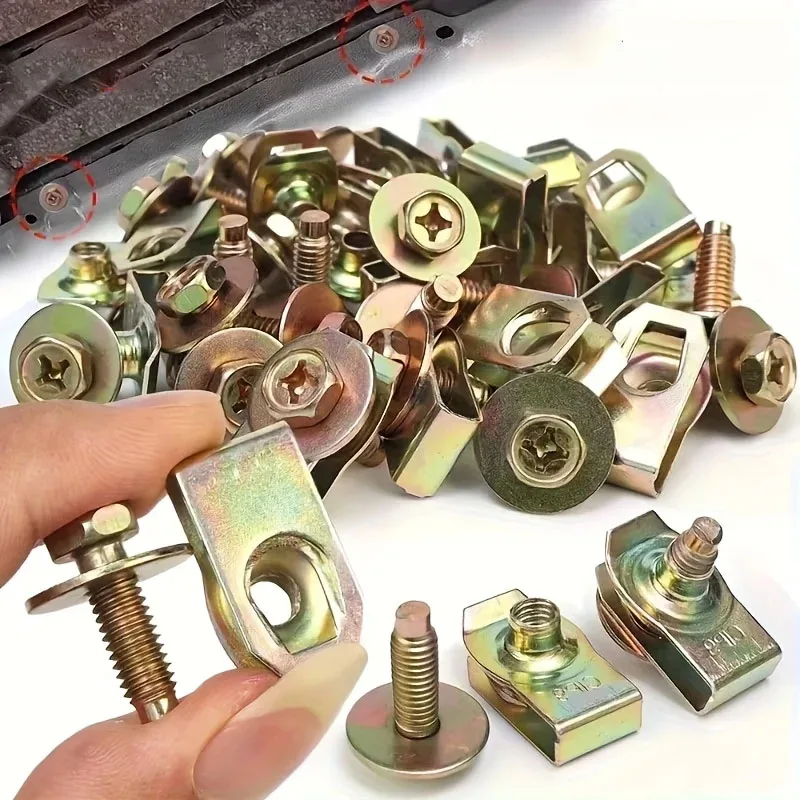 Selbstschneidende Schraubenbefestigungen, Karosserie-Schrauben, U-Mutter-Clip, M6, Motorabdeckung, Spritzschutz, Stoßstange, Kotflügel, Liner, Befestigung, Nietenschraube