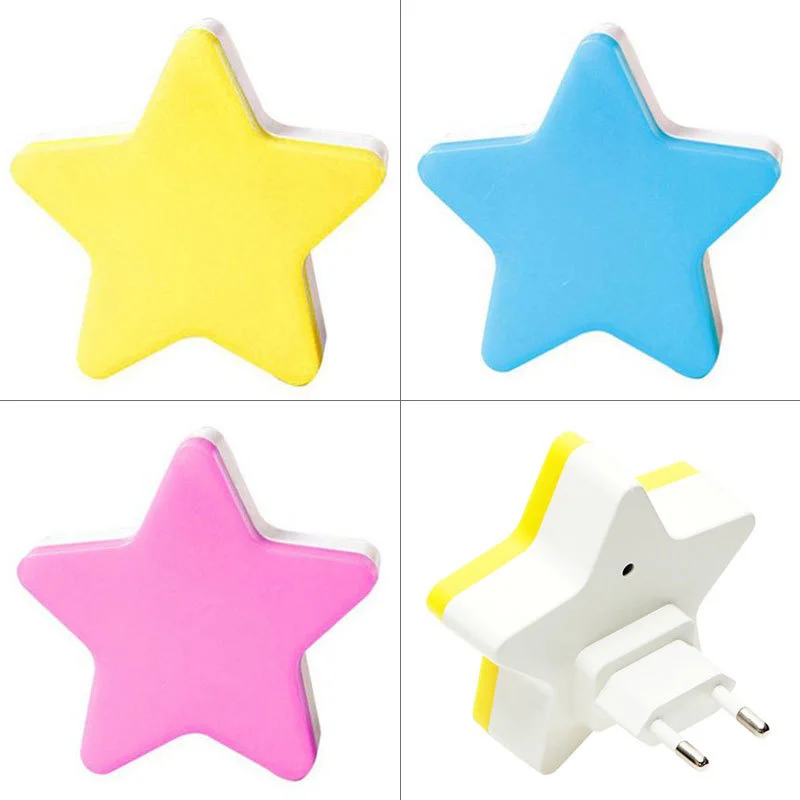 Led Star Night Light Eu/us Plug Smart Light Sensor Wall Night Lamp For Baby Room Kids Bedroom Home Deco Energy Saving 110-220v