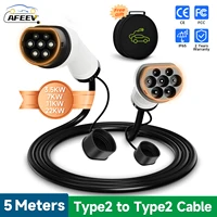 AFEEV Type2 a Type2 Cable de carga EV portátil 11KW 22KW 32A enchufe trifásico hembra a macho 3.5KW IEC62196-2 estación de carga EVSE