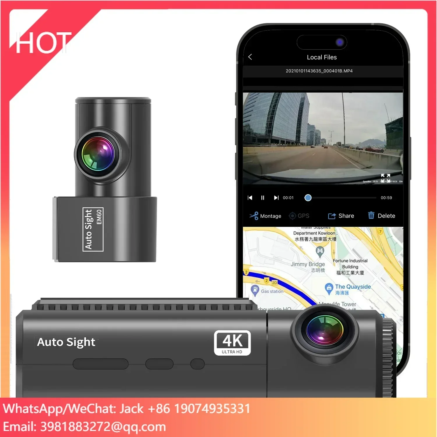 

Auto Sight Wifi Function 8Mp Front 5Mp Rear Dvr Dashcam 4K Camera Hd Universal Car Dash Cam Black Box DVR