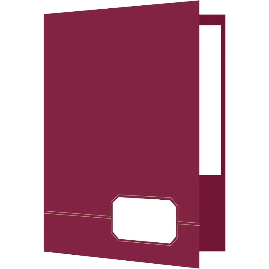 

Monogram Executive Twin Pocket Folders Letter Size Bury with Gold Foil Trim 4 Pack 04165 Bury Gold