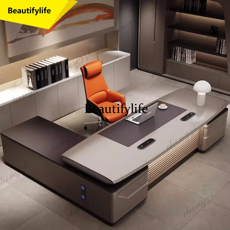 X188 Modern High-end Luxury Office Table Bureaux De Travail Mesa De Computador Multi Functional Baking Paint Computer Desk