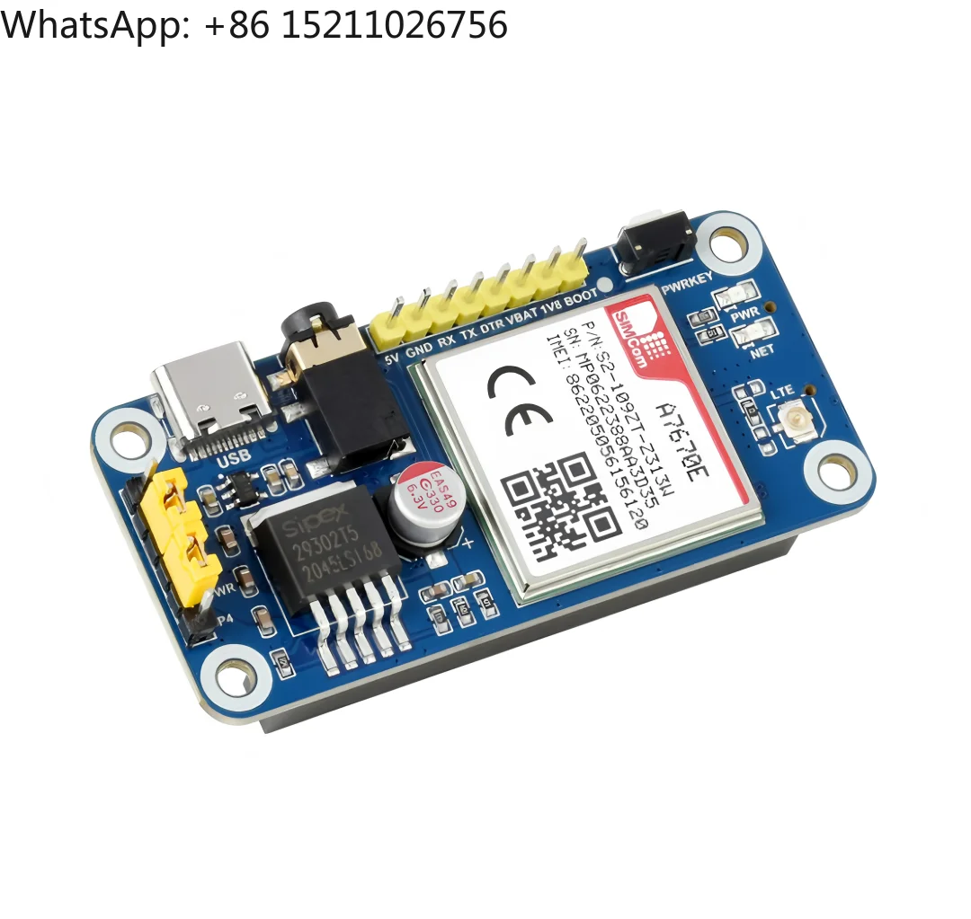 A7670E LTE Cat-1 GPS Module HAT for Raspberry Pi Multi-Band 2G GSM GPRS LBS Coverage Europe Southeast Asia West Asia South Korea