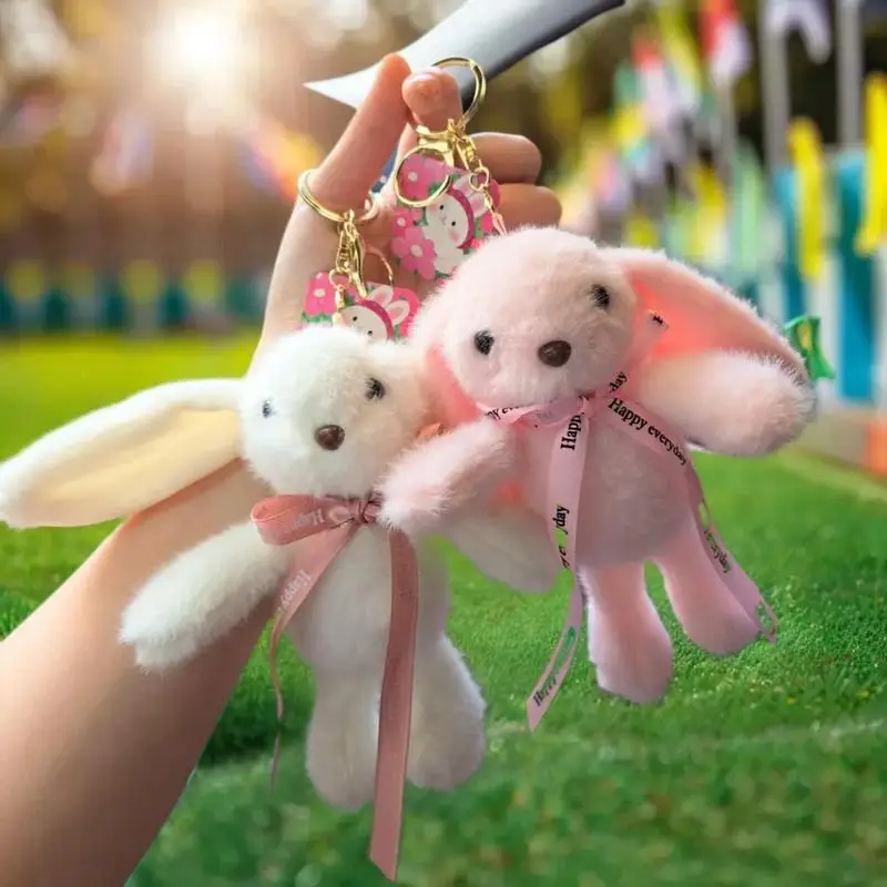 Cartoon Bonnie Rabbit Plush Doll Keychain Pendant Backpack Hangings Decoration Gifts