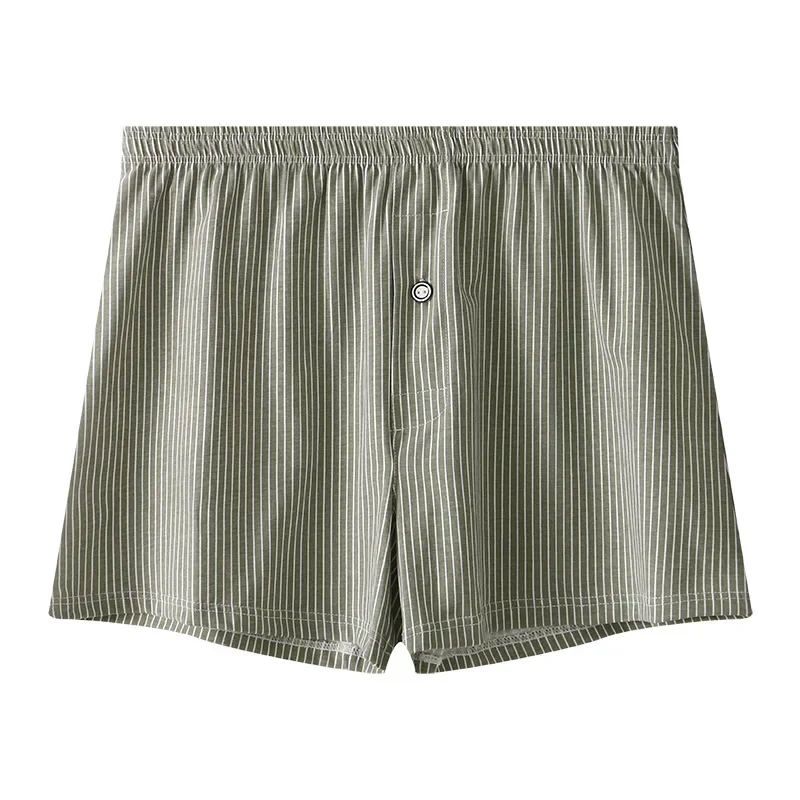 Men's Casual Shorts Striped Cotton Breathable Comfortable Sweat Absorption Sports Trunk Loose Homewear Youth Aro Pants Nightwear