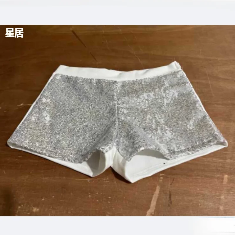 New Hip Hop Clothing Women'S Group Jazz Dance Clothing Nightclub Sexy Sequins Patchwork Elastic Shorts Party Kpop Dancer Costume