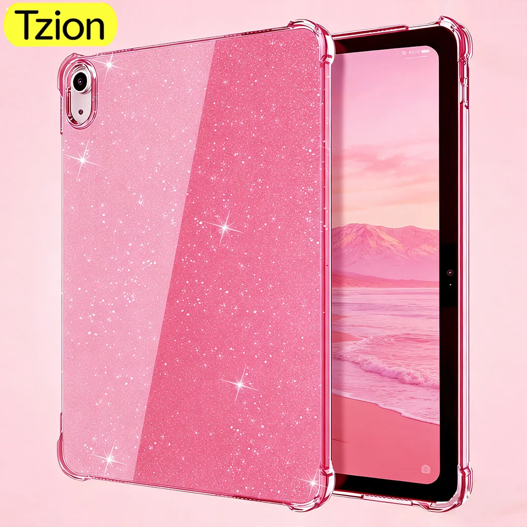For iPad Air Mini Pro 8.3 9.7 10.2 10.9 11 M2 M3 M4 M5 A16 11th 10th 9th 8th 7th 6th 5th Generation Soft TPU Shell Glitter Case