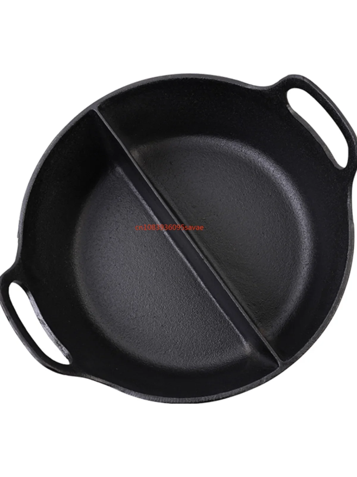 

Cast Iron Uncoated Thermal Insulation 30cm Two-Flavor Hot Pot Soup Pot Hotel Customization