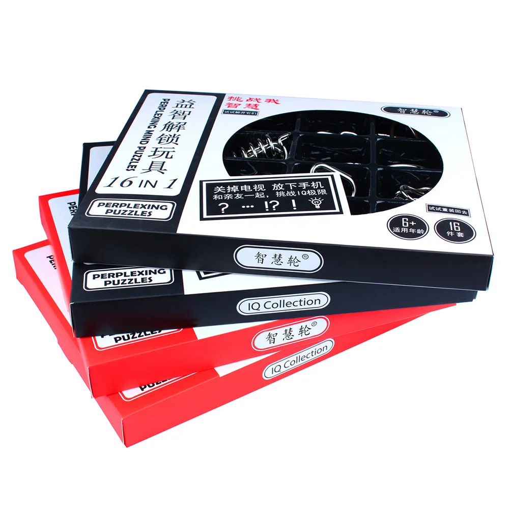 Set rompicapo in metallo Gioco cinese per bambini Adulti Allenamento Soluzione puzzle con fibbia ad anello mentale