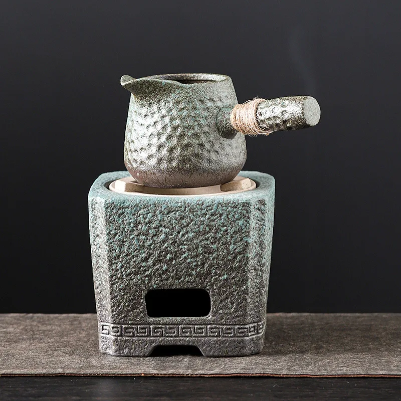 Stoneware for Home Stove Tea Maker with Filter Side Handle Pot Japanese Style Charcoal Fire Tea Stove Teapot Tea Warmer Stove
