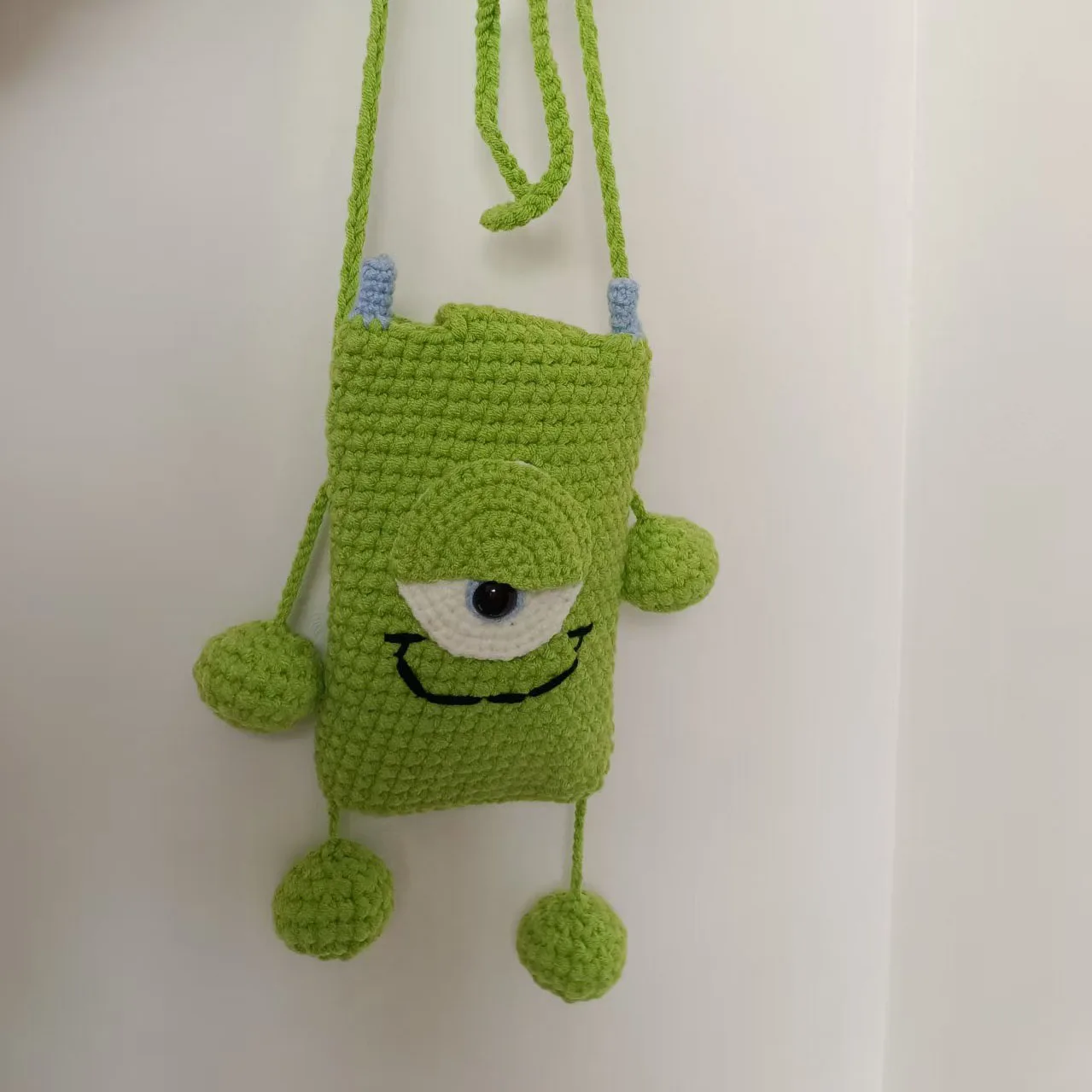 Hand-Knitted Original Crossbody Phone Purse Coin Wallet Unique Design Handcrafted Fashion Accessory