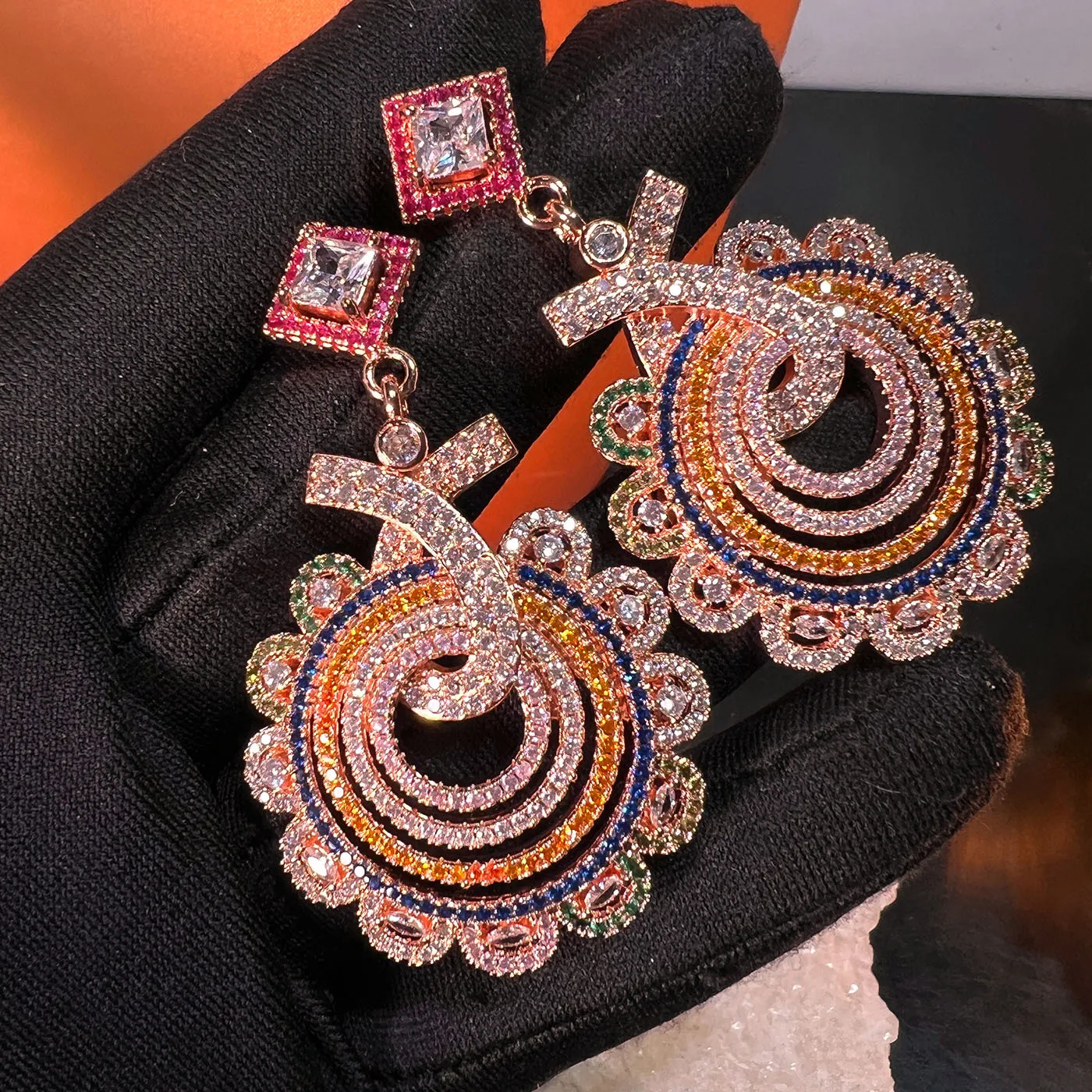 s925-silver-needle-copper-inlaid-zircon-earrings-for-women-super-sparkling-rose-gold-heavy-industry-light-luxury-premium-jewelry