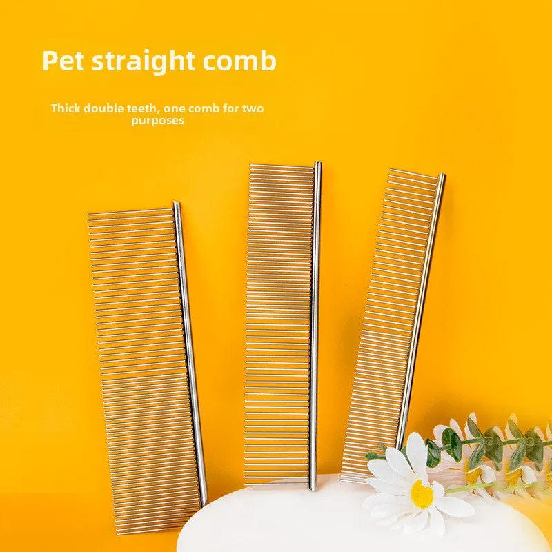 

Stainless steel pet comb for Cats & Dogs-detangling grooming brush with ergonomic handle, undercoat rake & shedding tool