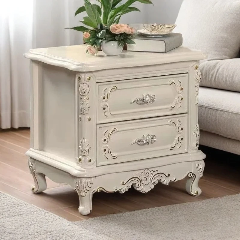 

Прикроватная тумбочка из цельного дерева в европейском стиле, современный простой стиль в стиле ретро