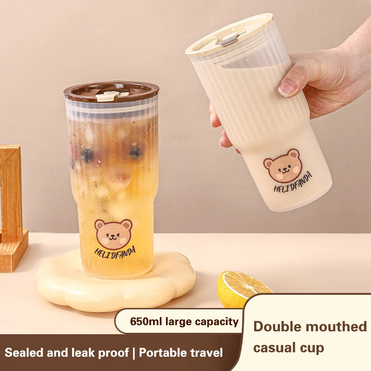Lightweight & Portable Water Bottle with Lid and Straw for outdoor/Travel/camping/office, perfect for Students, Commuters