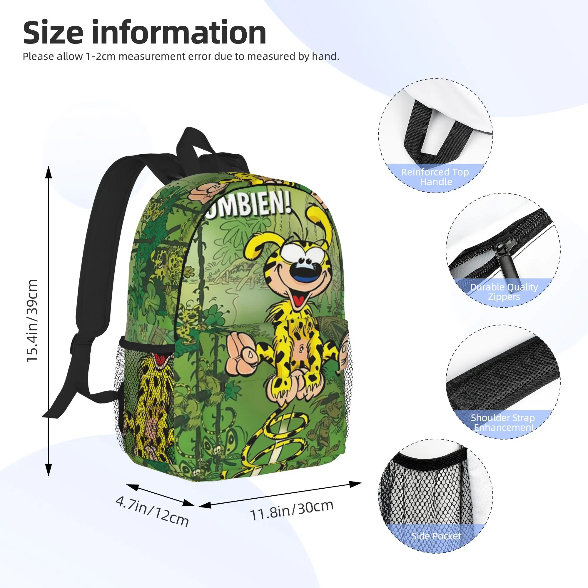 Art Marsupilami Cartoon Anime Backpack Hot Sale Daypack Large Capacity Boy Girl BookBag Shoulder Bags for Men Women School Bag