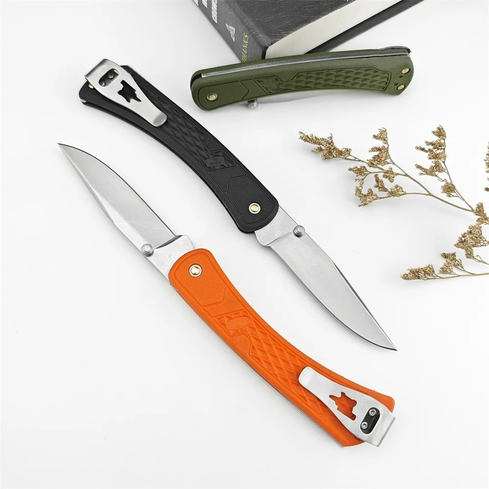 BK110 Slim Folding Knife 440c Blade Nylon Fiber Handle High Quality Pocketknife Outdoor EDC Survival Hunting Cuting Camping Tool