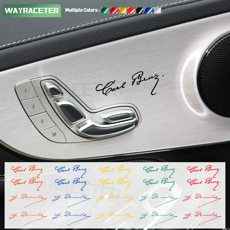 Signature G Daimler Karl Friedrich Benz Interior Dashboard Door Handle Sticker For Mercedes AMG A C E S G GLC GLE CLA CLE ML V B