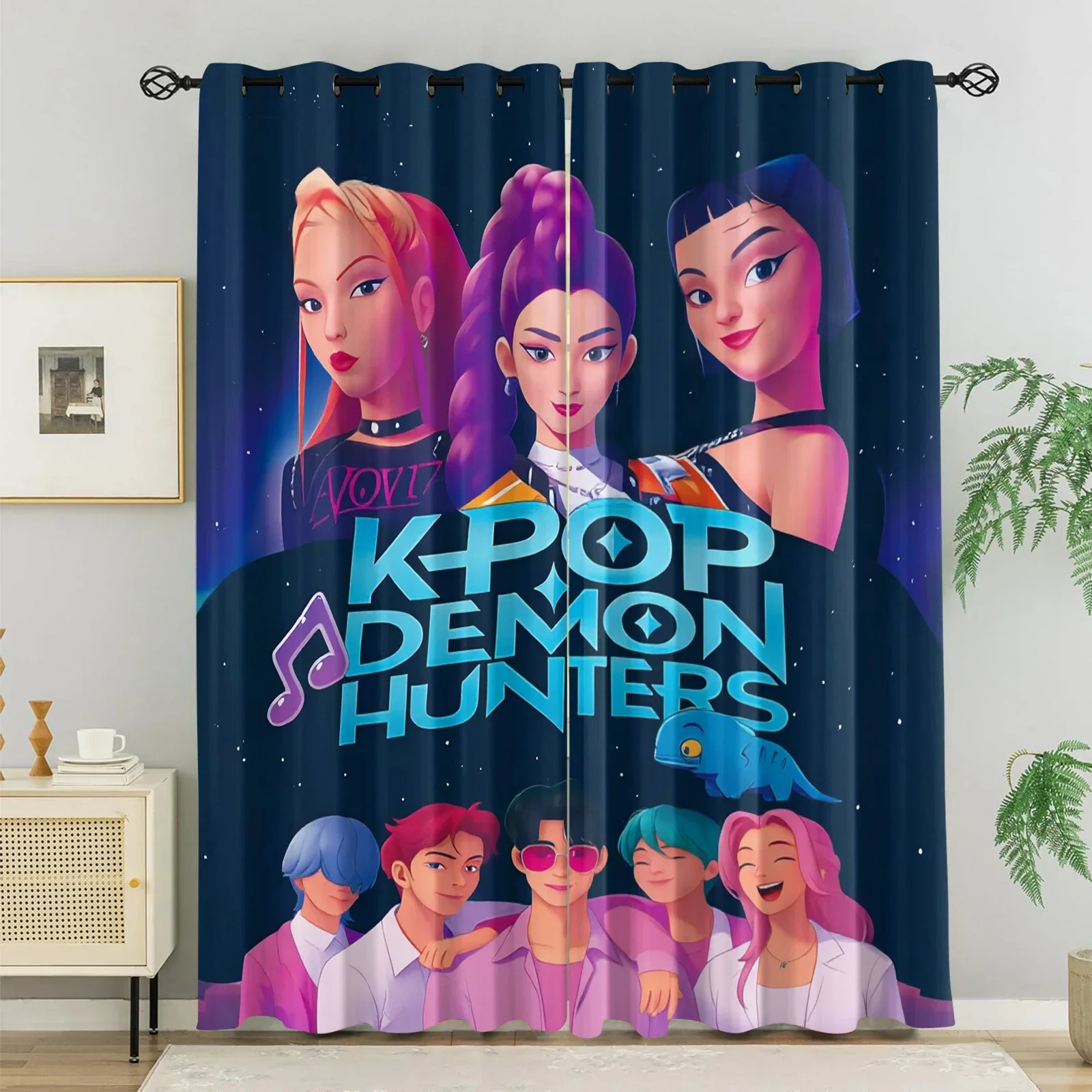 Hasbro Kpop Girl Group Stage Blackout Curtains 85% Light Blocking Noise Reducing Grommet Window Drapes For Girls Kids Bedroom image 3