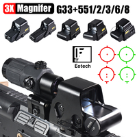 558 Hologram Sight 3X Magnifier Combo with Switch To Side Quick Detachable Scope for Hunting 551 552 553 556 Red Dot Sight