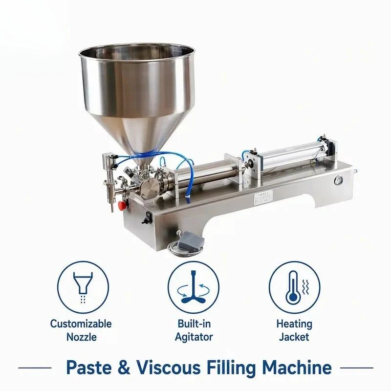 Semi Automatic Pneumatic Filling Machine High Precision ±0.5% SUS304 Stainless Steel for Liquid Cream Paste Filling Machines