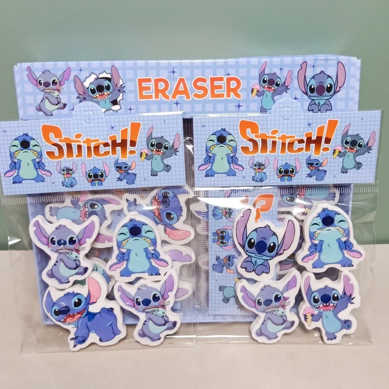 Disney 10bags/box anime cute Stitch 4 mini erasers cartoon cute pet capybara chip remover children pencil eraser stationery gift