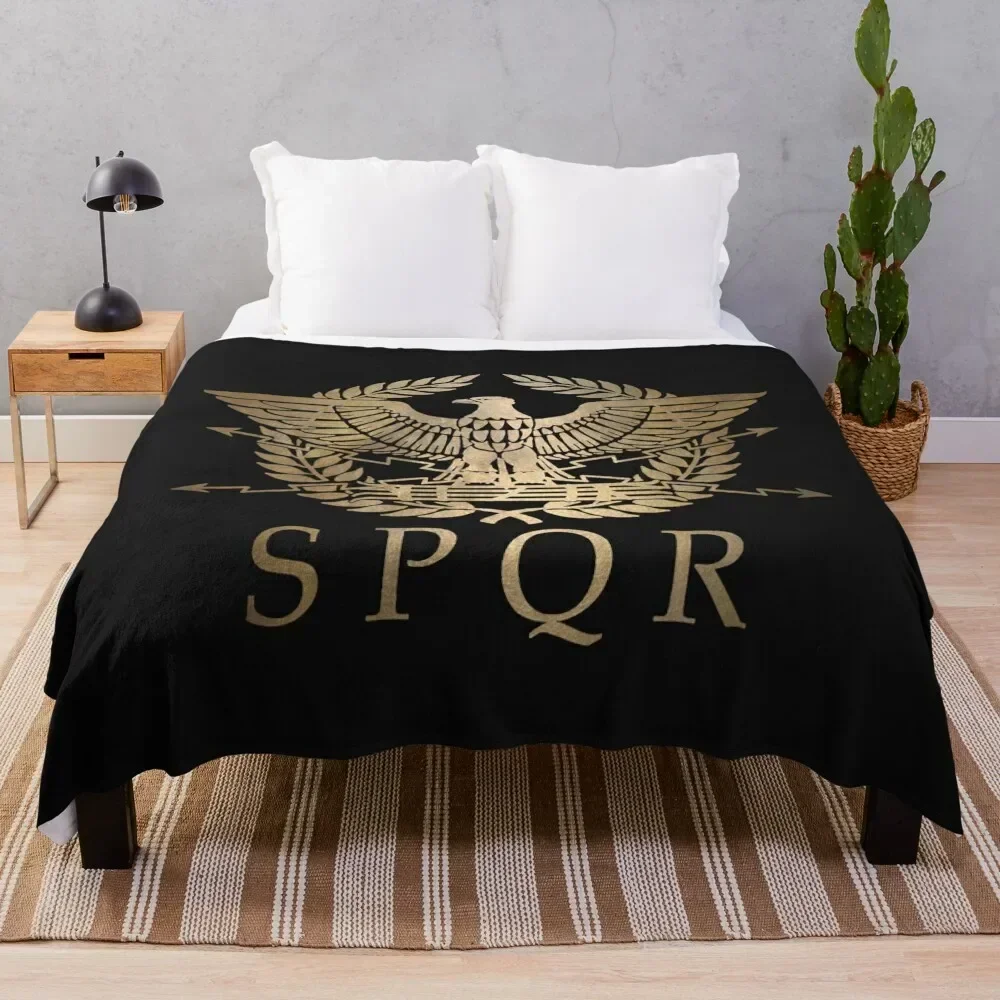 

SPQR- Roman Empire Standard Shield Throw Blanket Warm Cozy Throw Blanket for Living Room Couch